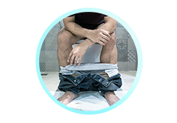 Individuen met aanhoudende diarree en overgeven