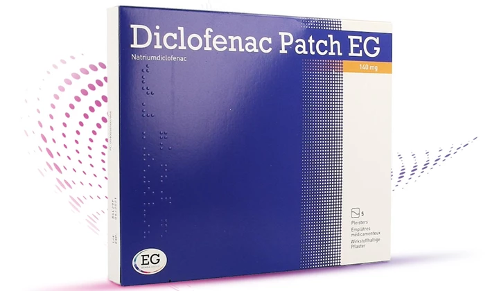 diclofenac Diclofenac EG Patch verlicht pijn en vermindert ontsteking en zwelling bij pijnlijke aandoeningen van de spieren en gewrichten